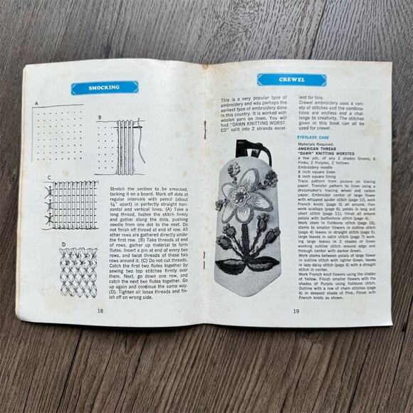 Vintage 1960s American Thread The ABC of Embroidery Book Star No 221 Craft 35 Pg - Picture 7 of 12